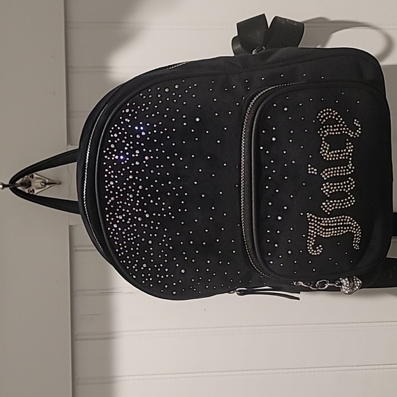 Glamorous Juicy Couture Black Rhinestone Backpack - New Without Tags - Picture 11 of 12